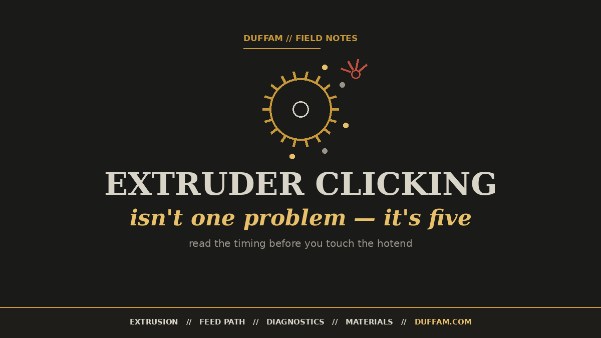 Extruder Clicking Isn't One Problem — It's Five